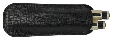 Pochette Sport Eco en cuir de vachette noir pour 2 stylos. Impression Kaweco.
