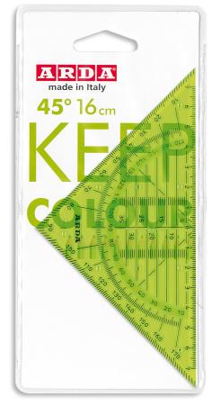 Equerre gomtrique "Keep Color" 45 16cm. Pochette blister.