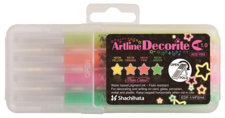 Artline Decorite set de 4 marqueurs 1MM n�on.