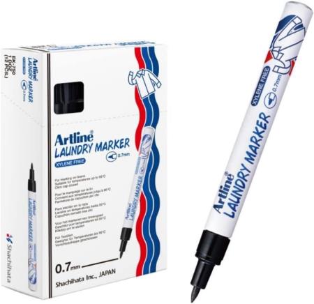 Marqueur Laundry 750 0,7mm noir. Bote de 12 pces.
