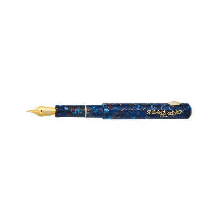 Stylo-plume Niblet Nouveau Bleu Gold Trim. Pointe stub. Ecrin cadeau vintage.
