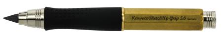Vulpotlood Sketch Up Raw Brass met grip. Punt 5,6mm. Metalen etui.
