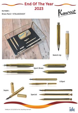 PROMO Kaweco Brass Pack : 4 pices Sport Brass Gratuite + DISPLAY gratuit.