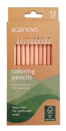 Set de 12 crayons de couleurs. Coloris assortis. Blister kraft.