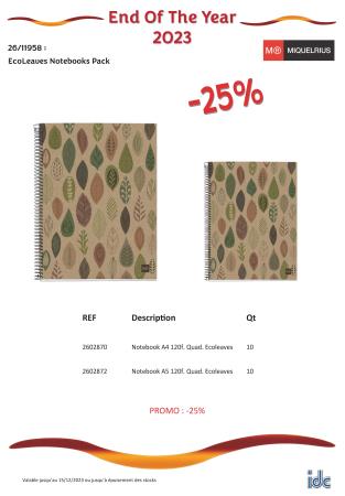 PROMO Ecoleaves Notebooks Pack : -25%