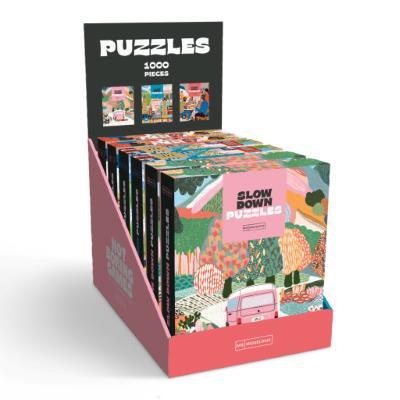Display case 6 puzzles. 1000 pieces.