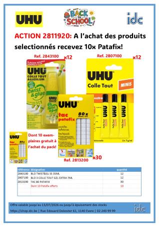 PROMO UHU ESSENTIALS : recevez gratuitement 10 x TAC 80 Patafix !