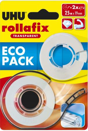 Lot dvidoir Rollafix transparent 25m + 1 recharge 25m.