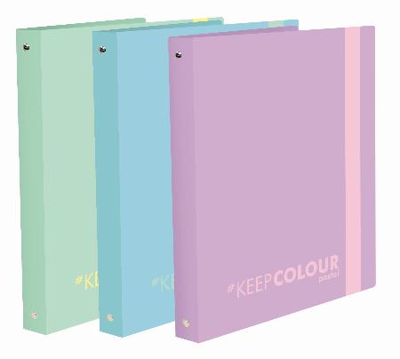 Classeur Keep Color Pastel 2 ann. 15mm. En boîte de présentation de 24 pièces.