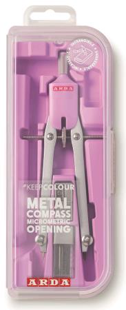 Compas PASTEL ARDA: compas m�tal avec rallonge, adaptateur universel et mines de rechange pour un tra�age pr�cis.