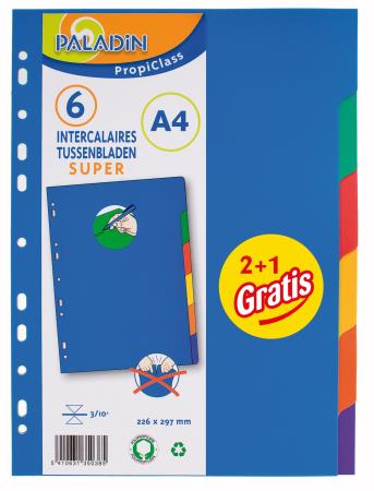 Pack de 2+1 sets contenant : Index super A4. 6 onglets.