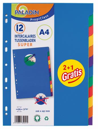 Pack de 2+1 sets contenant chacun : Index super A4. 12 onglets.