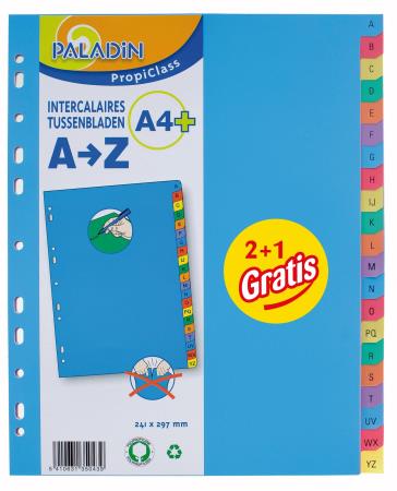 Pack de 2+1 sets contenant : Index standard A4+  A-Z