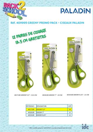 GREENY PROMO PACK : 12 paires de ciseaux gratuites Greeny 5,5".