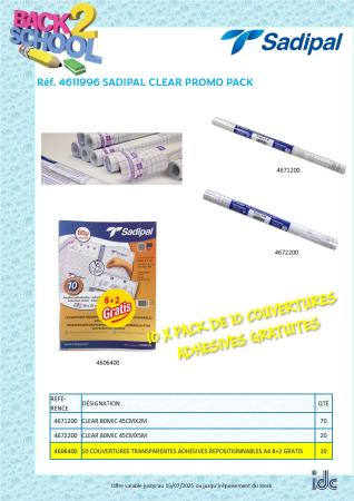 SADIPAL BTS PROMO PACK : 10 couvertures adhsives transparentes gratuites.