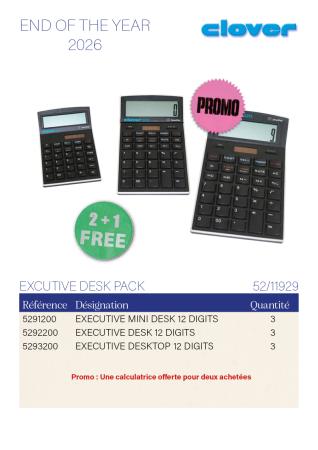 Achetez 2 calculatrices Clover et recevez-en une 3e gratuitement !