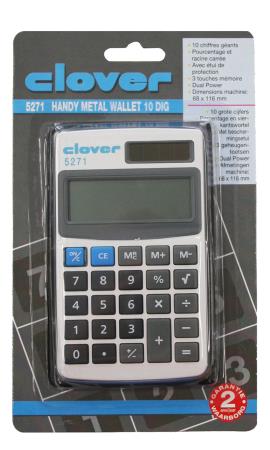 Rekenmachine Handy Metal Wallet 10 digit. Blister